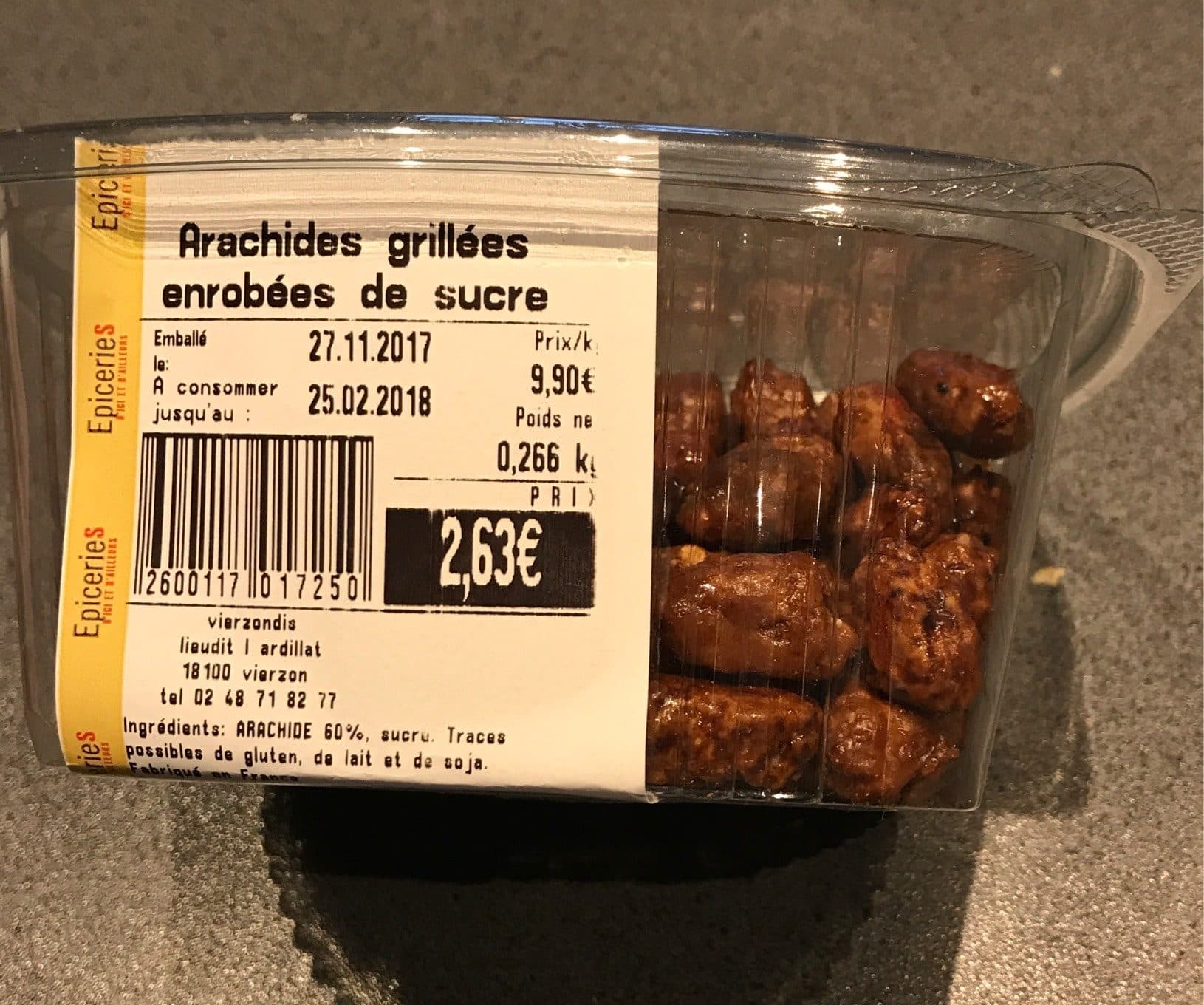 Grand Frais Arachides Grillées Enrobées de Sucre packshot