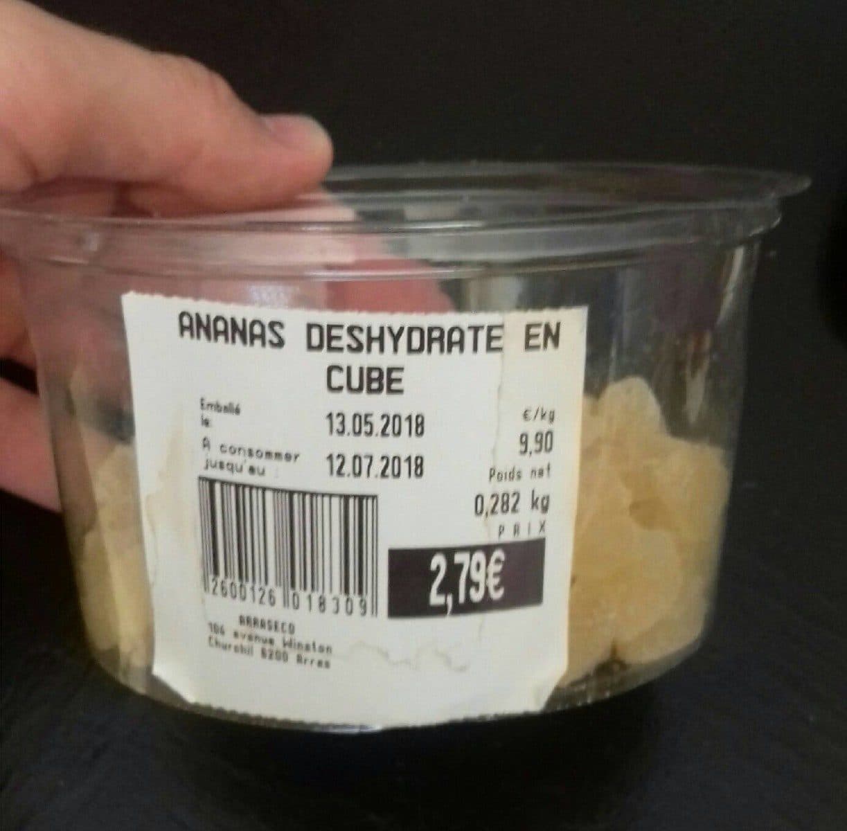 Open Food Facts Ananas déshydraté en cube packshot