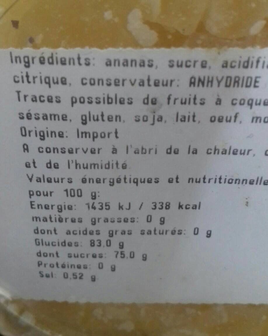 Open Food Facts Ananas déshydraté en cube packshot
