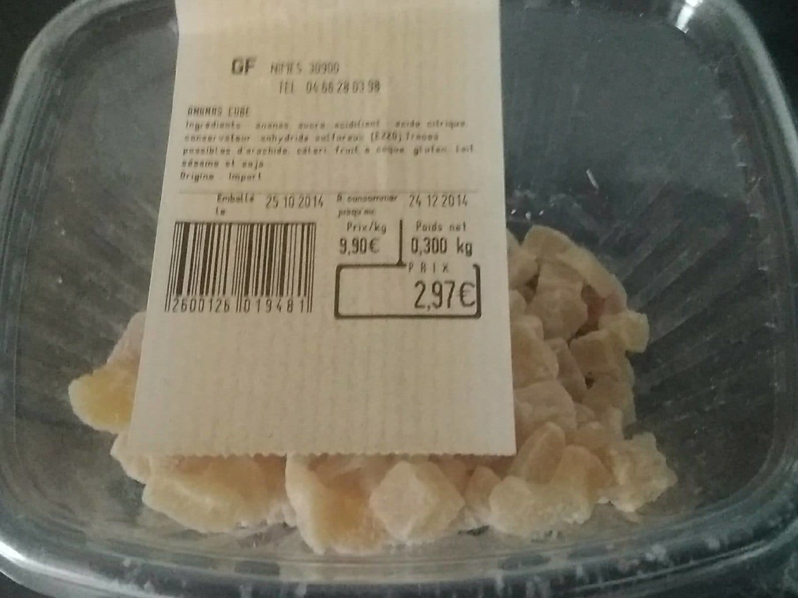 Open Food Facts Ananas cube packshot