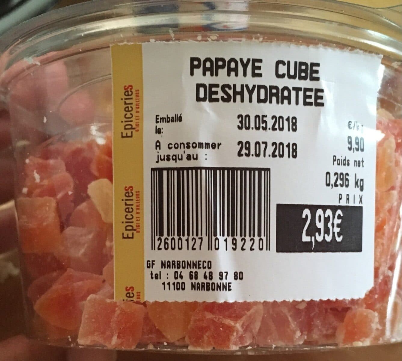Open Food Facts Papaye Cube packshot