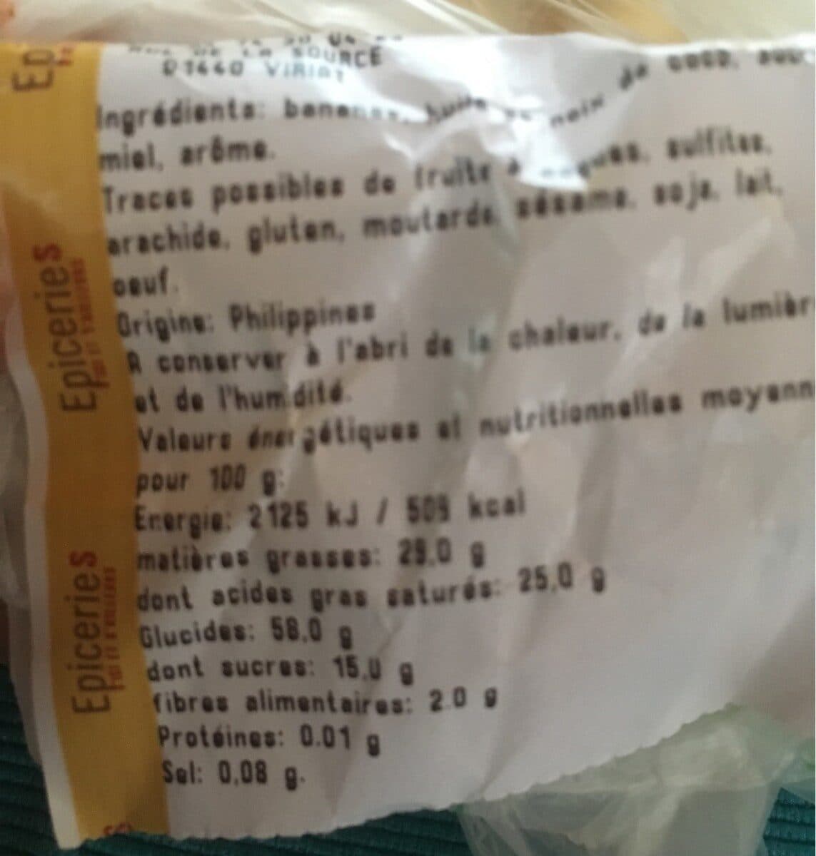 Open Food Facts Banane chips packshot