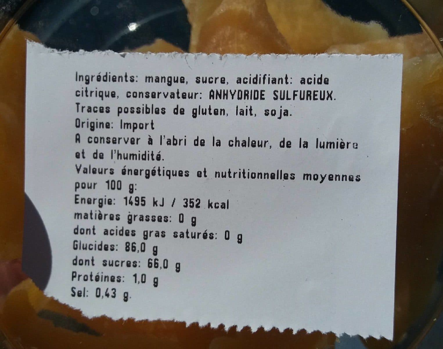 Open Food Facts Mangue deshydratée en lamelle packshot