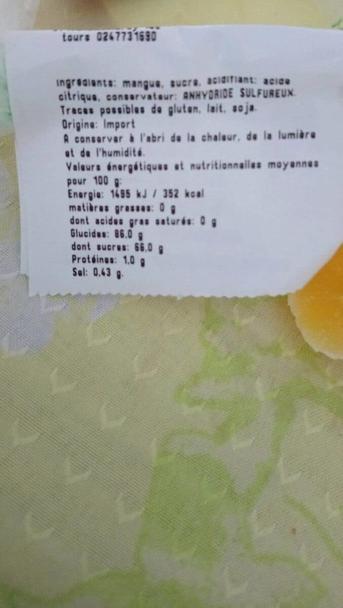 Open Food Facts Mangue déshydratée en lamelle packshot