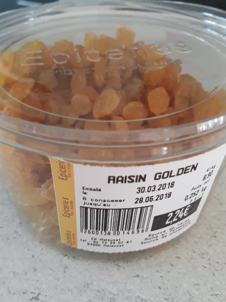 Open Food Facts Raisin golden packshot