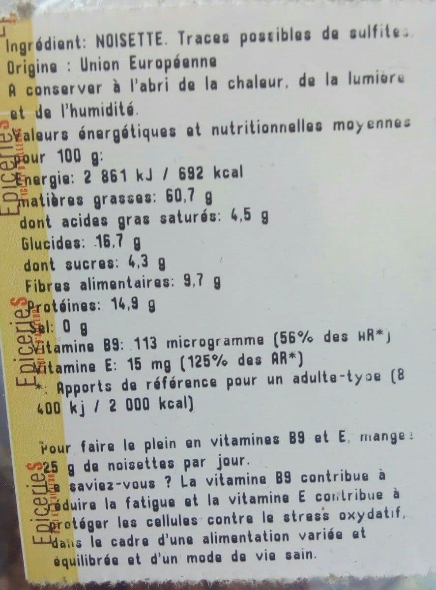 Open Food Facts Noisettes décortiquées packshot