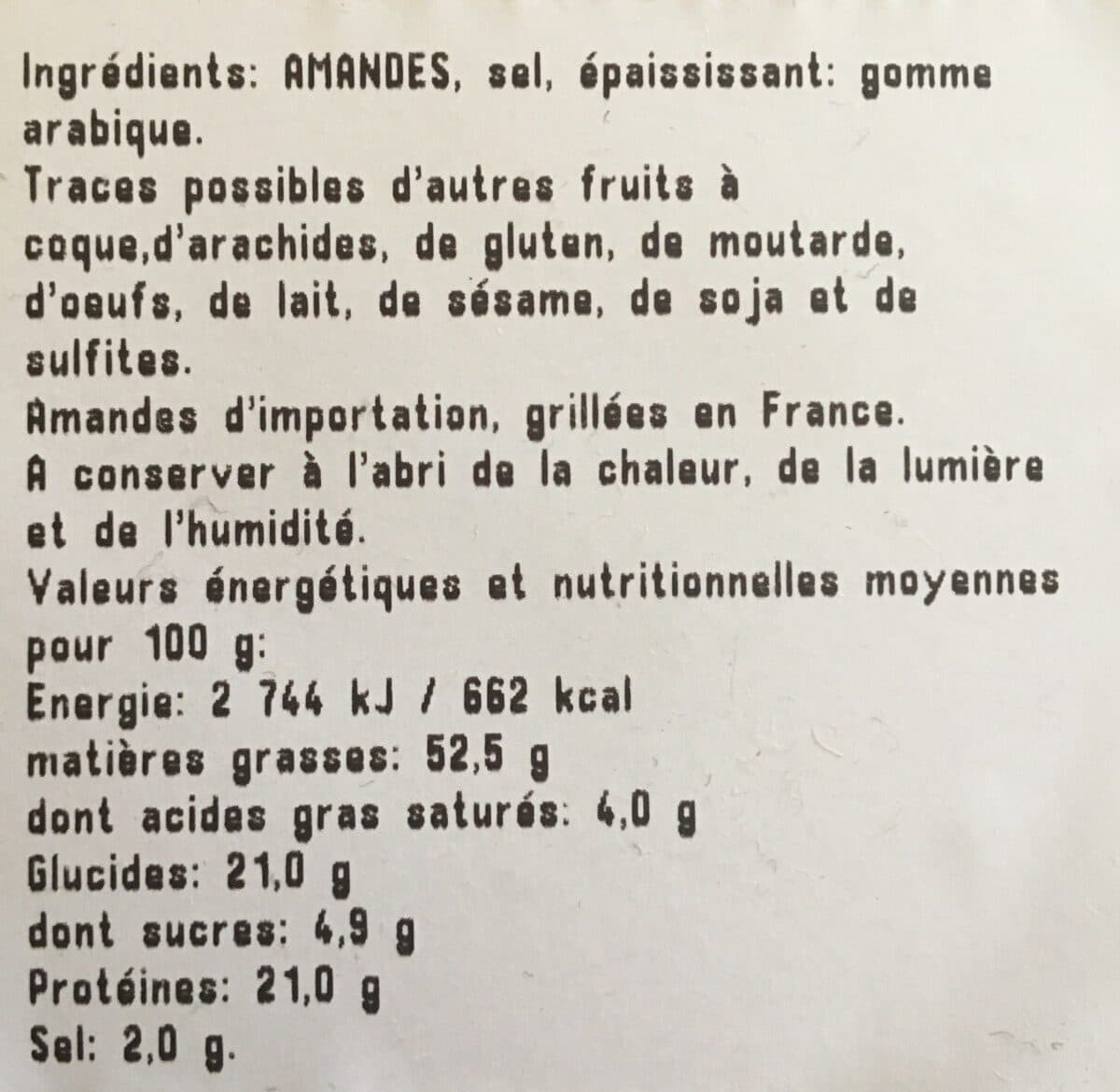Open Food Facts Amandes grillées salées packshot