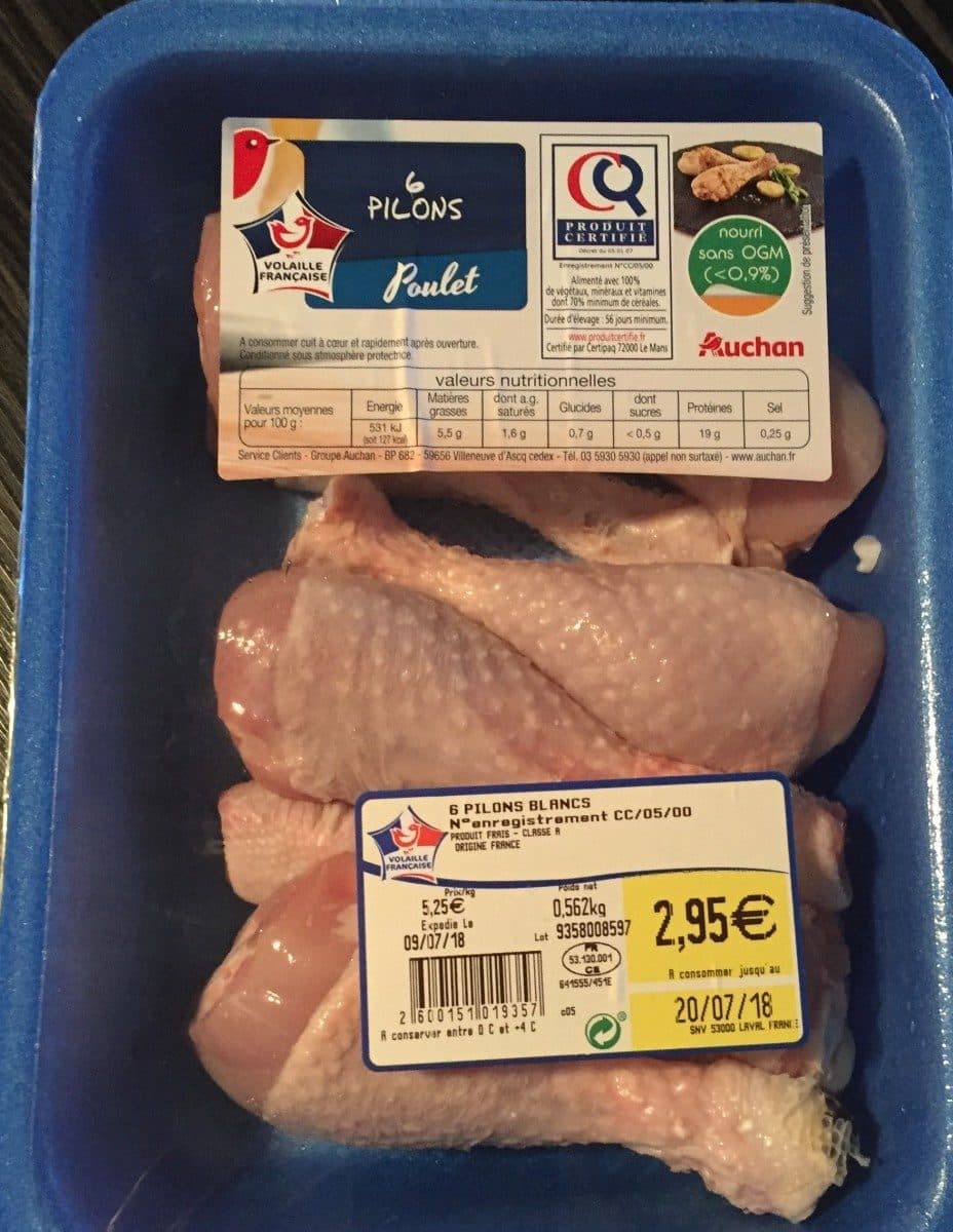 Open Food Facts Pilons de poulet packshot