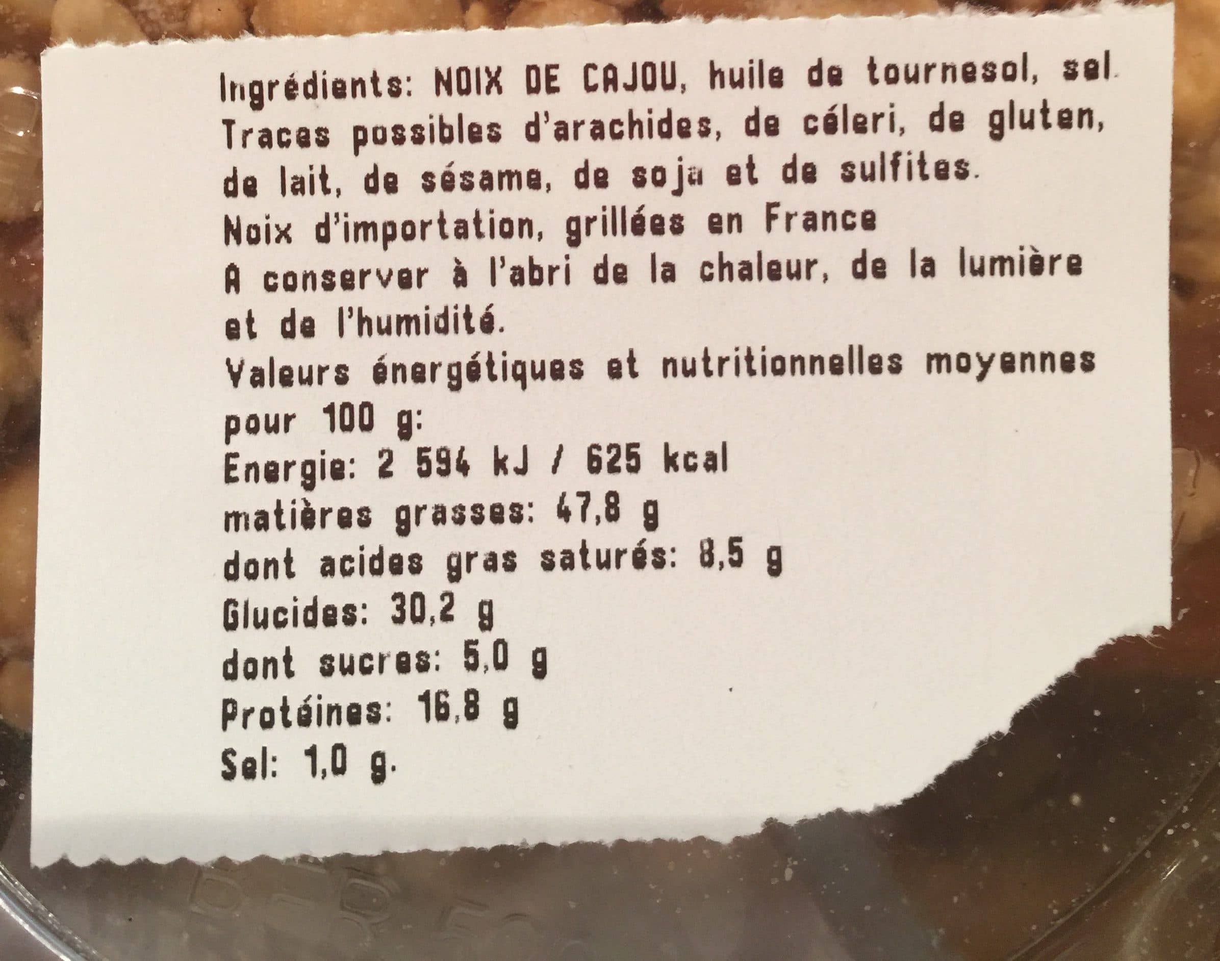 Epicerie D’ici Et D’ailleurs Noix de cajou grillées à l’huile et salées packshot