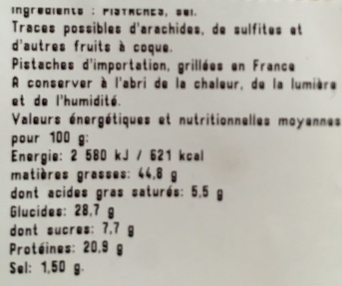 Open Food Facts Pistaches Grillées à sec et salées packshot