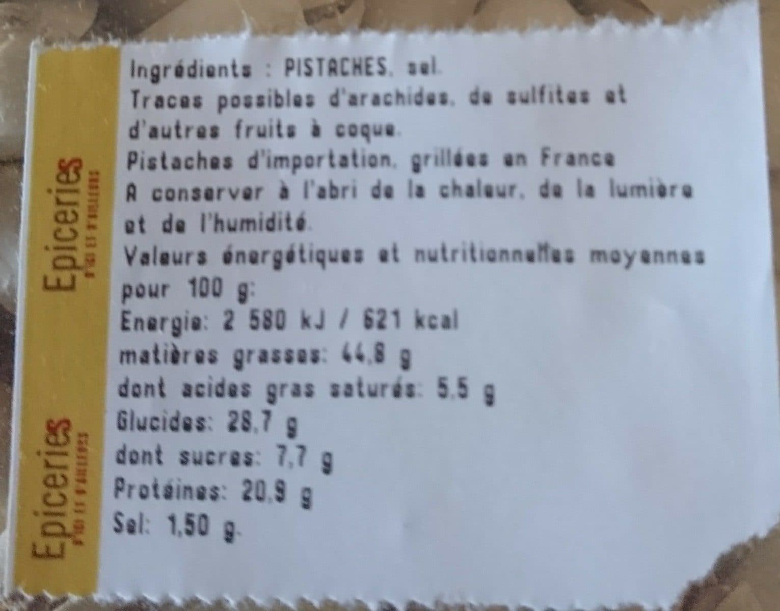Open Food Facts Pistaches packshot