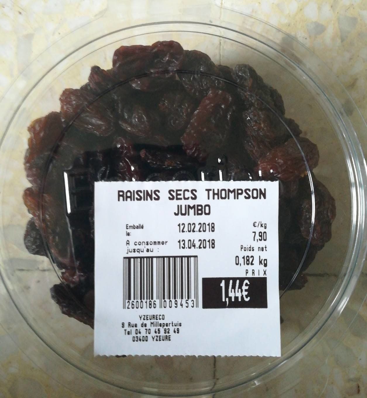 Grand frais Raisins secs Thompson jumbo packshot