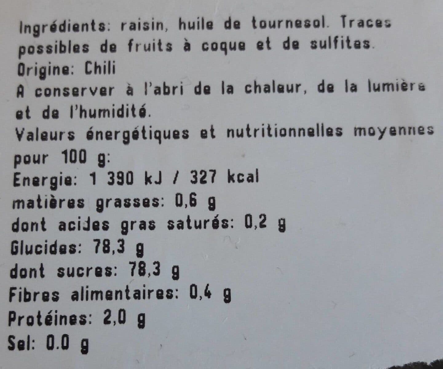 Open Food Facts Raisins secs Thompson jumbo packshot