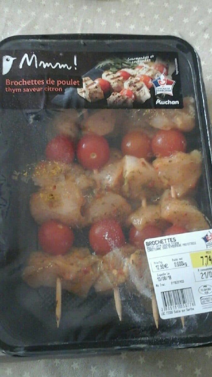 Open Food Facts Brochettes de poulet thym saveur citron packshot