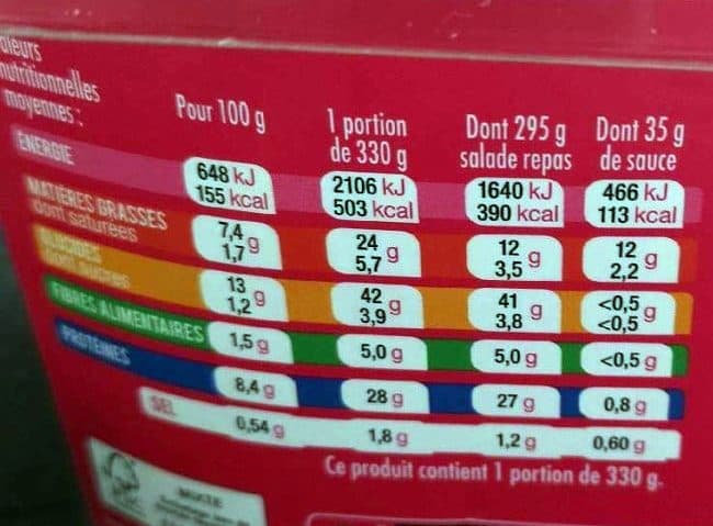 Open Food Facts EXTRA Salade & Fusilli Caesar Poulet et Oeuf, 330g packshot