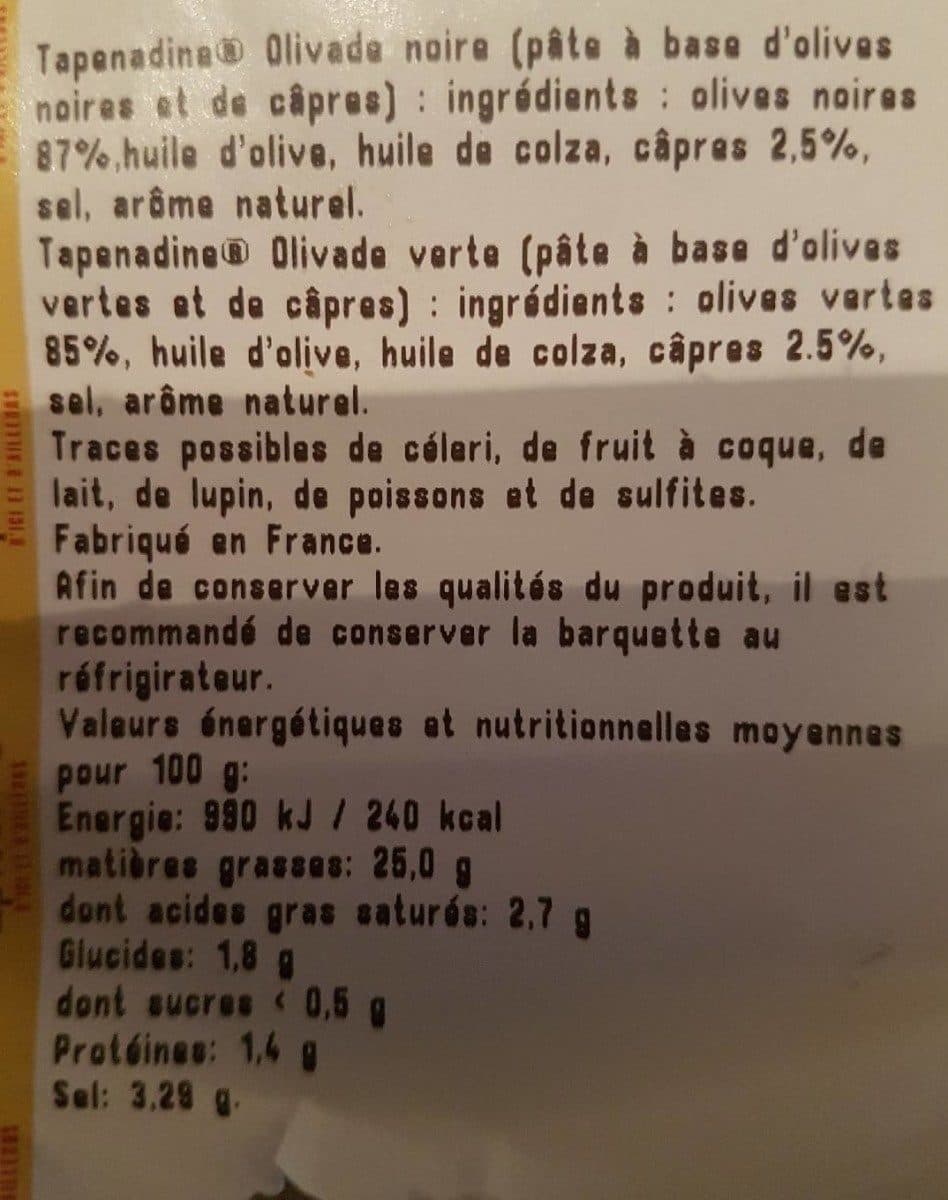 Open Food Facts Tapenadine olives vertes packshot