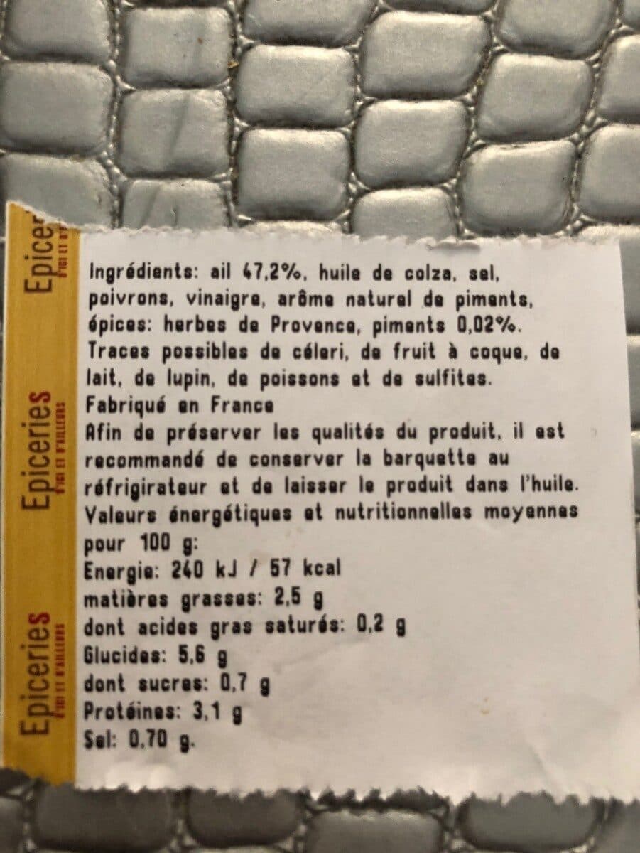 Open Food Facts Ail au piments packshot