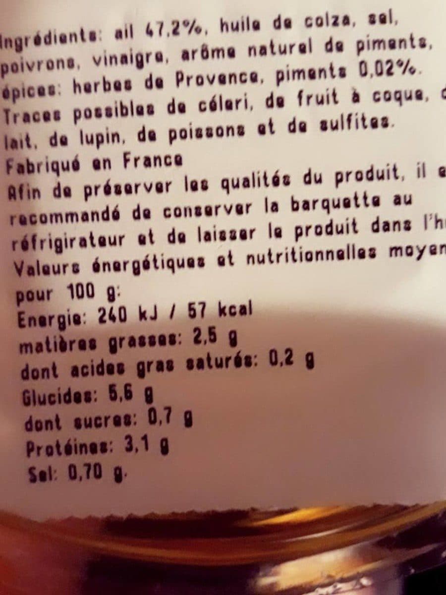 Open Food Facts Ail aux piments packshot