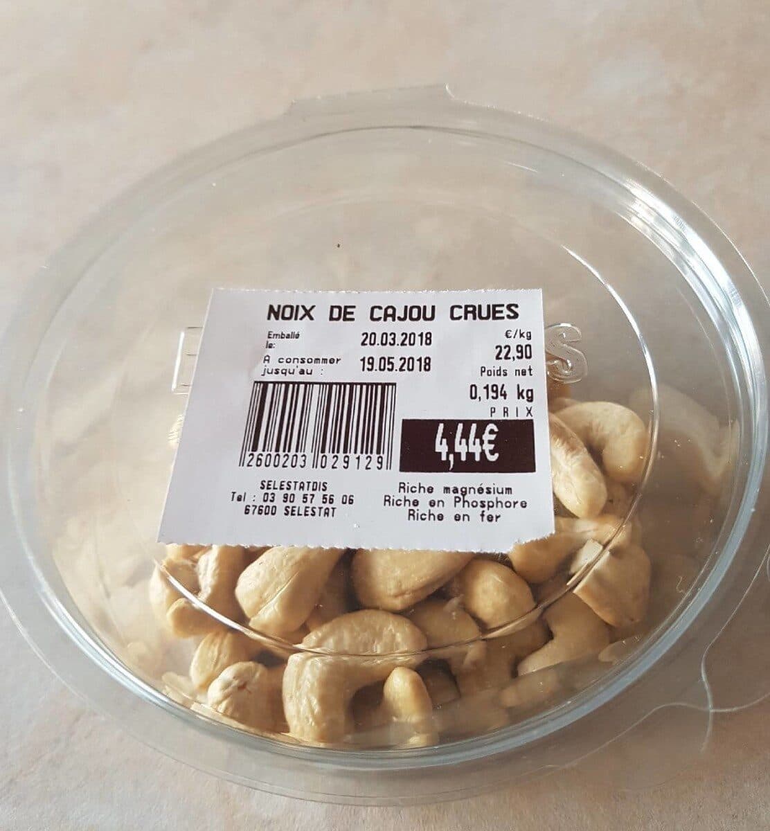 Open Food Facts Noix de Cajou crues packshot