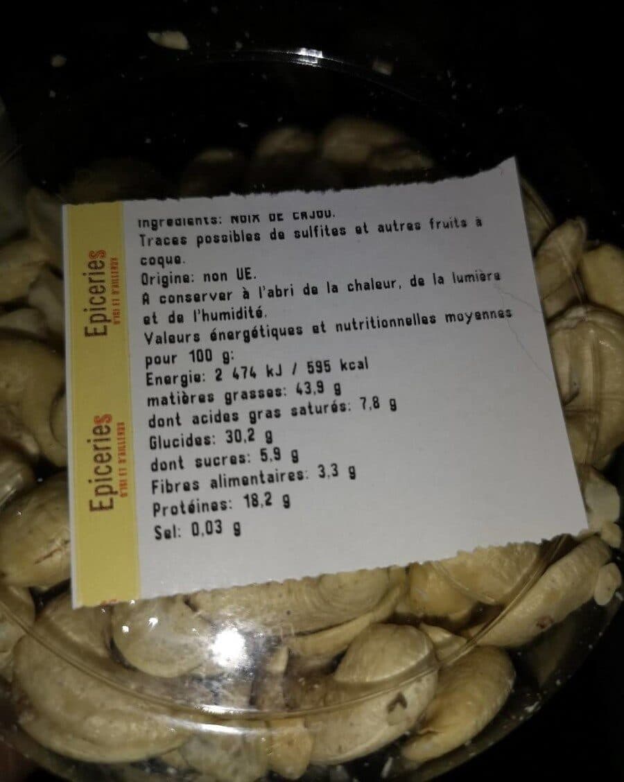 Open Food Facts Noix de Cajou crues packshot