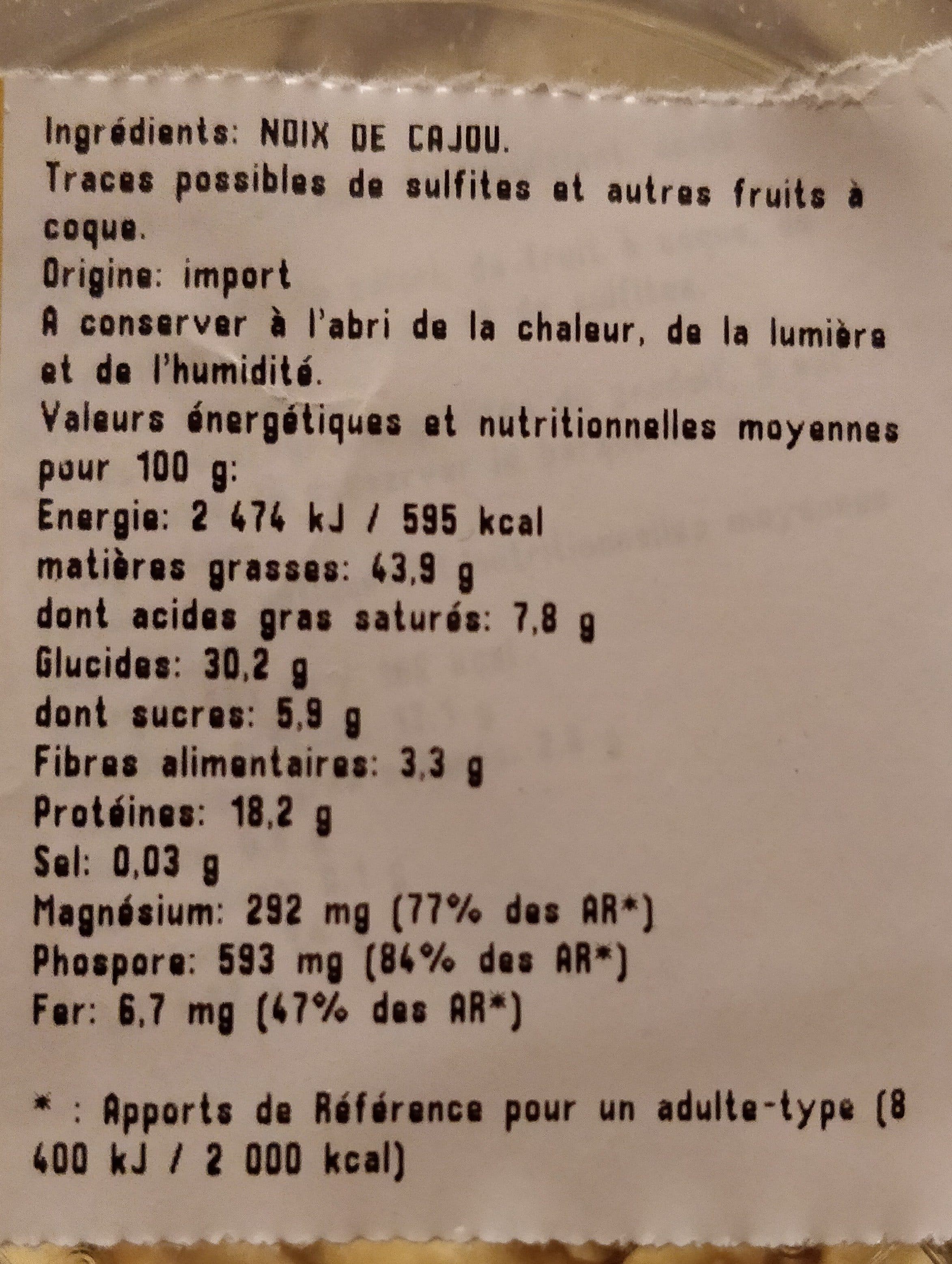 Open Food Facts Noix de cajou packshot