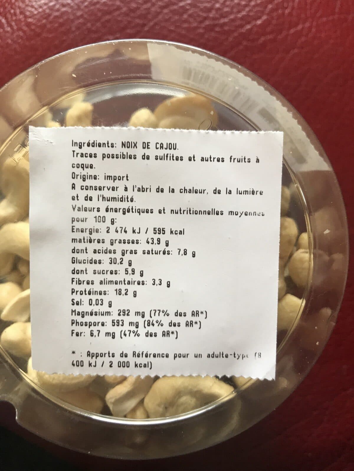 Open Food Facts Noix de cajou crues packshot