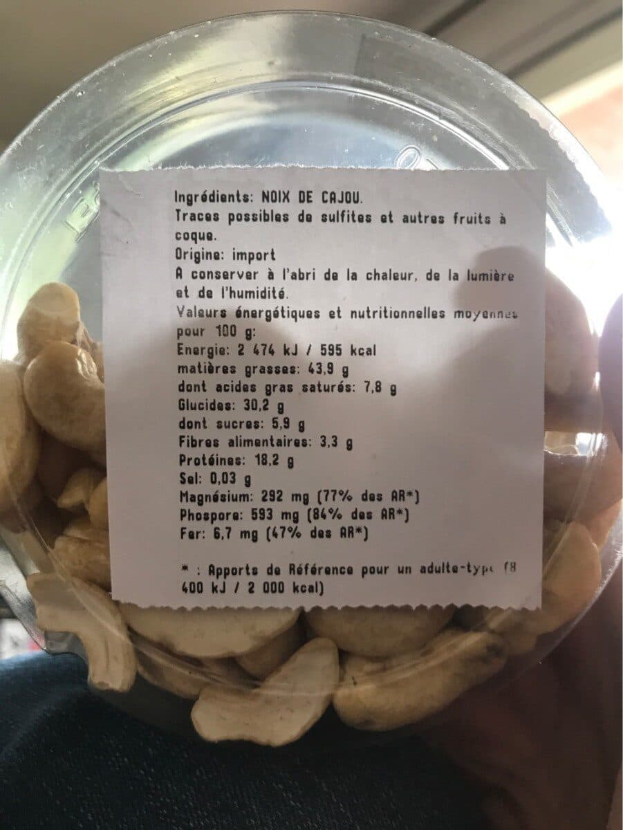 Open Food Facts Noix de cajou crues packshot