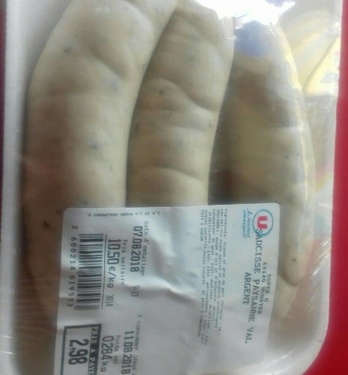 Open Food Facts Saucisse paysanne Val argent packshot