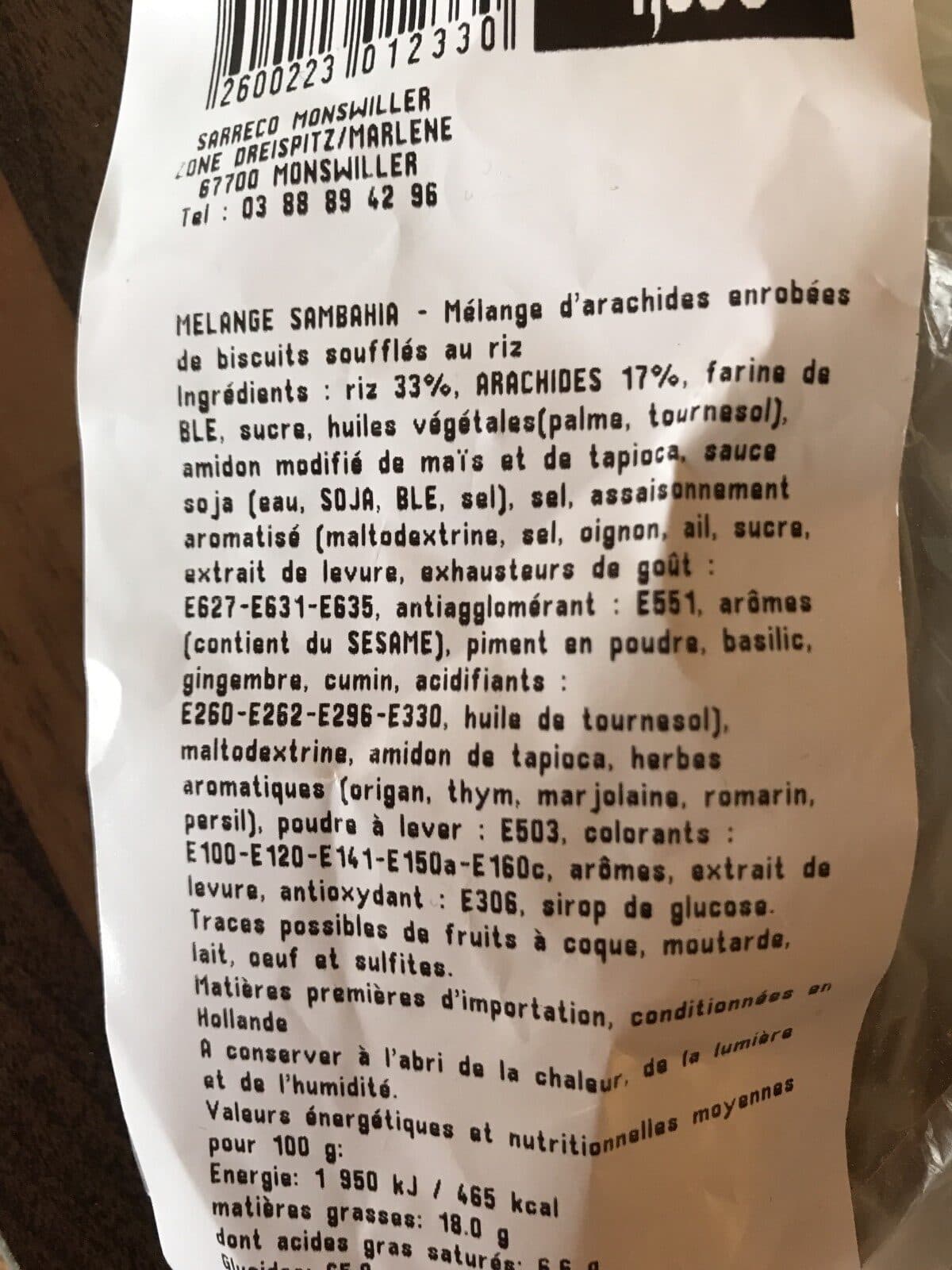 Open Food Facts Melange sambahia packshot