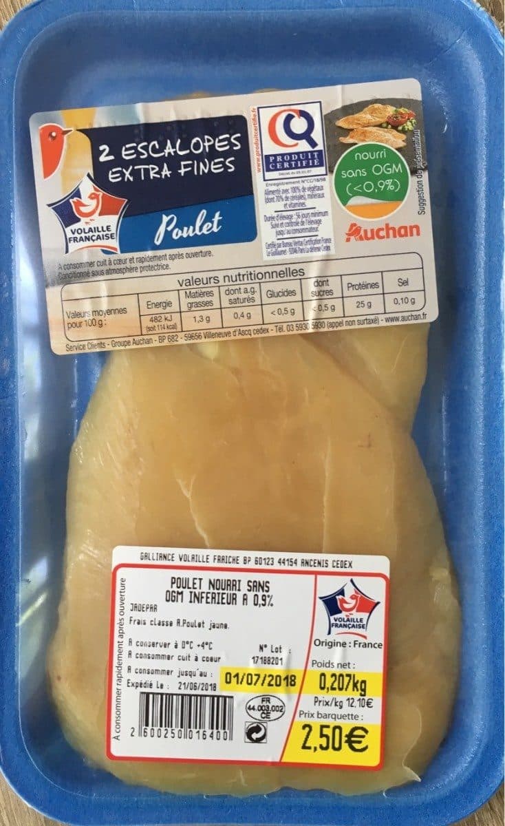 Open Food Facts Escalopes poulet packshot