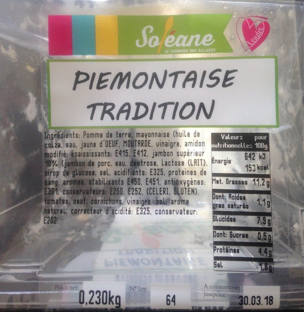 Open Food Facts Piemontaise tradition packshot