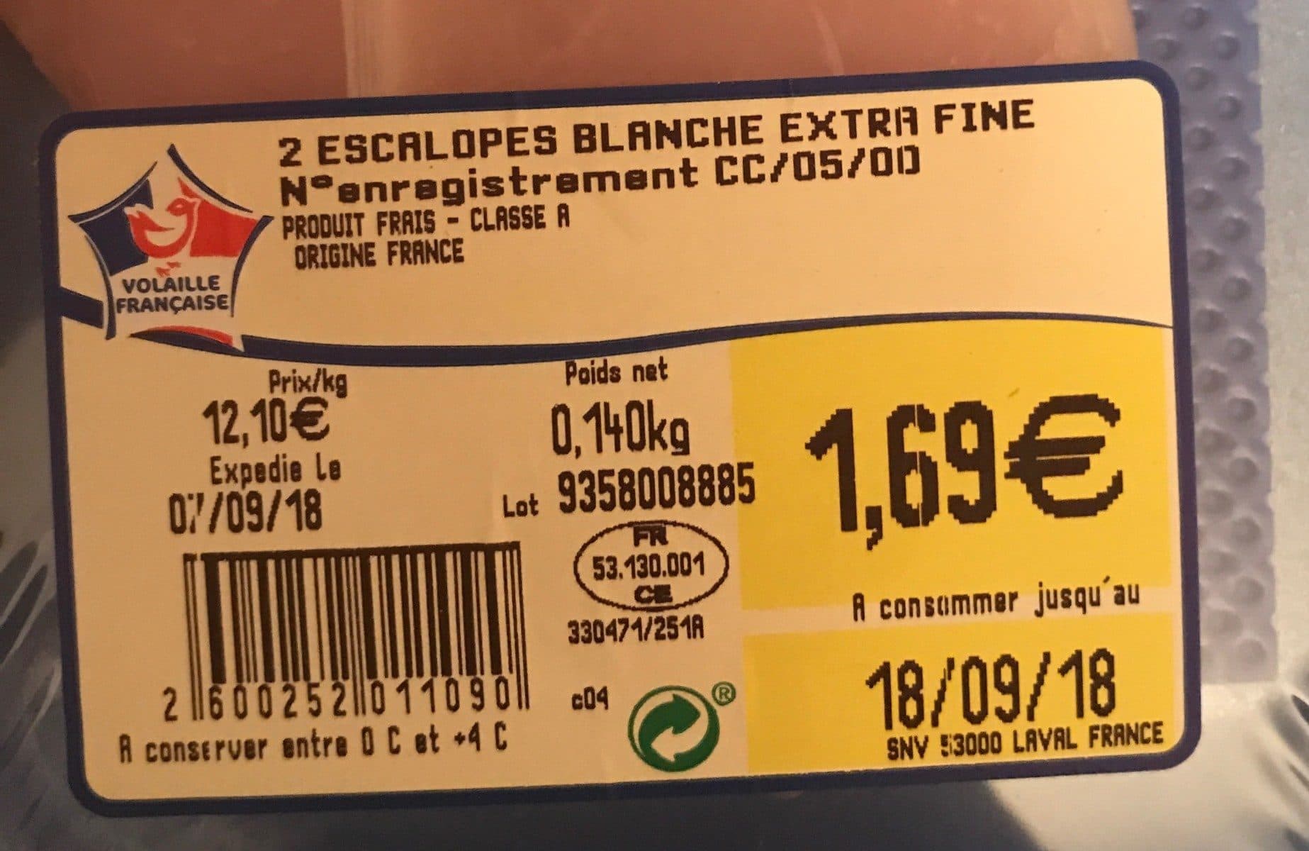 Open Food Facts Escalipe extra fine packshot