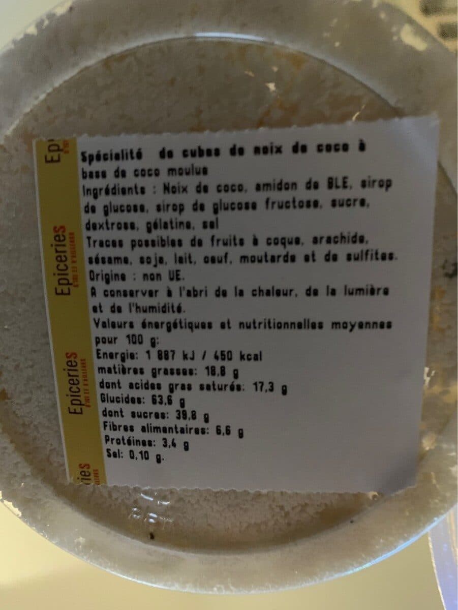 Open Food Facts Specialité de coco cubes packshot