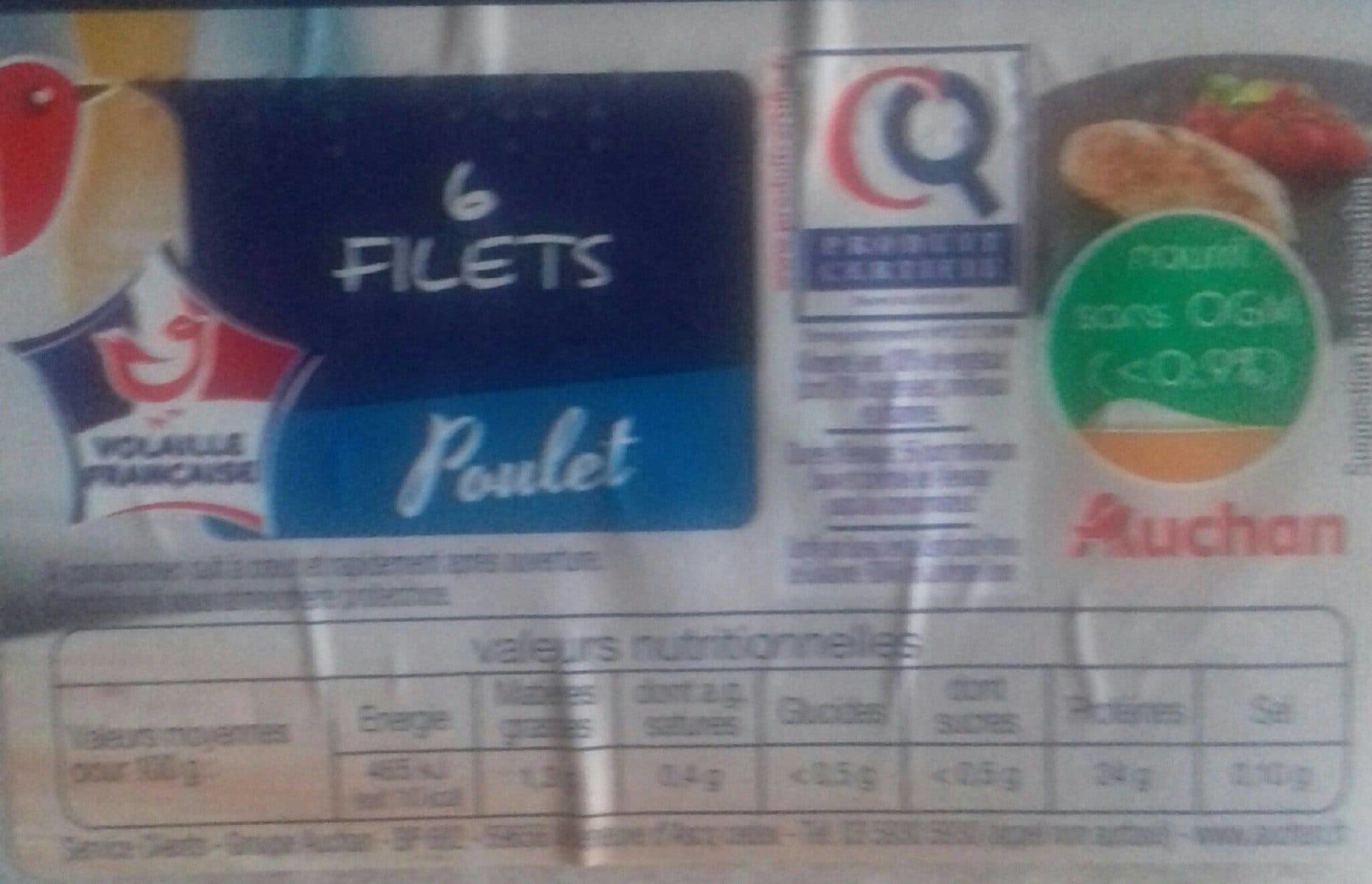 Open Food Facts 6 filets de poulet packshot