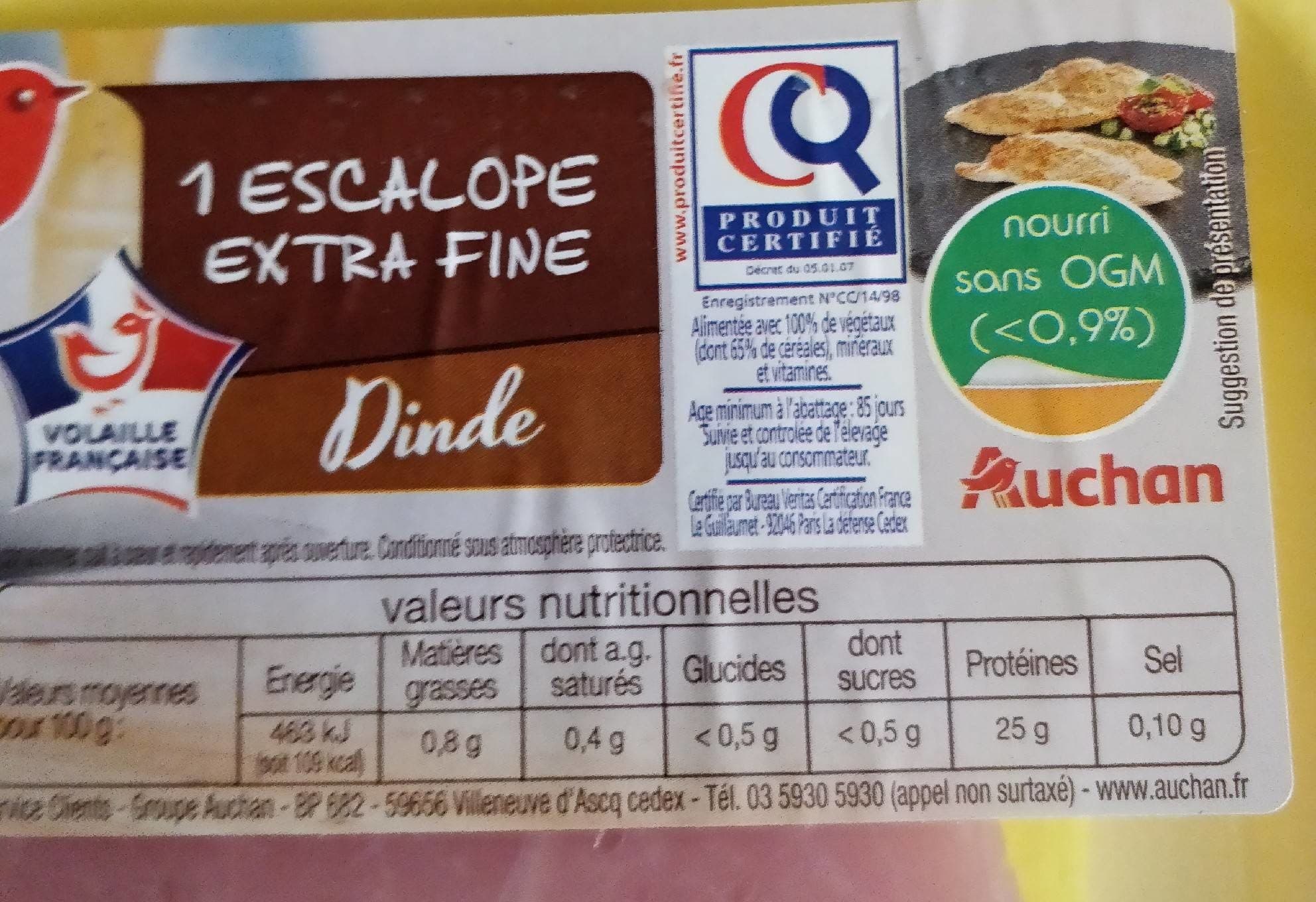 AUCHAN Escalope extra fine de dinde française packshot