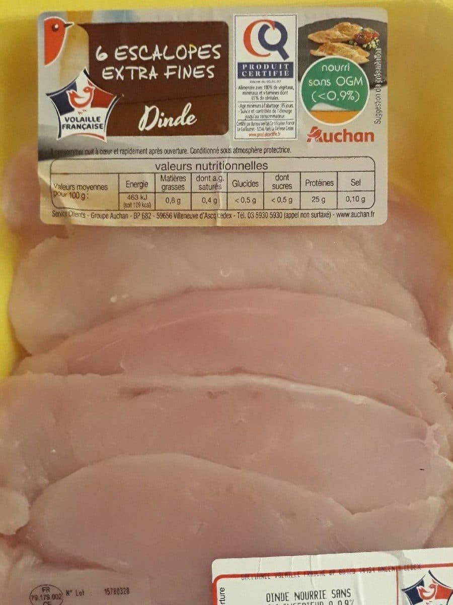 Open Food Facts 6 escalopes de dinde extra fines packshot