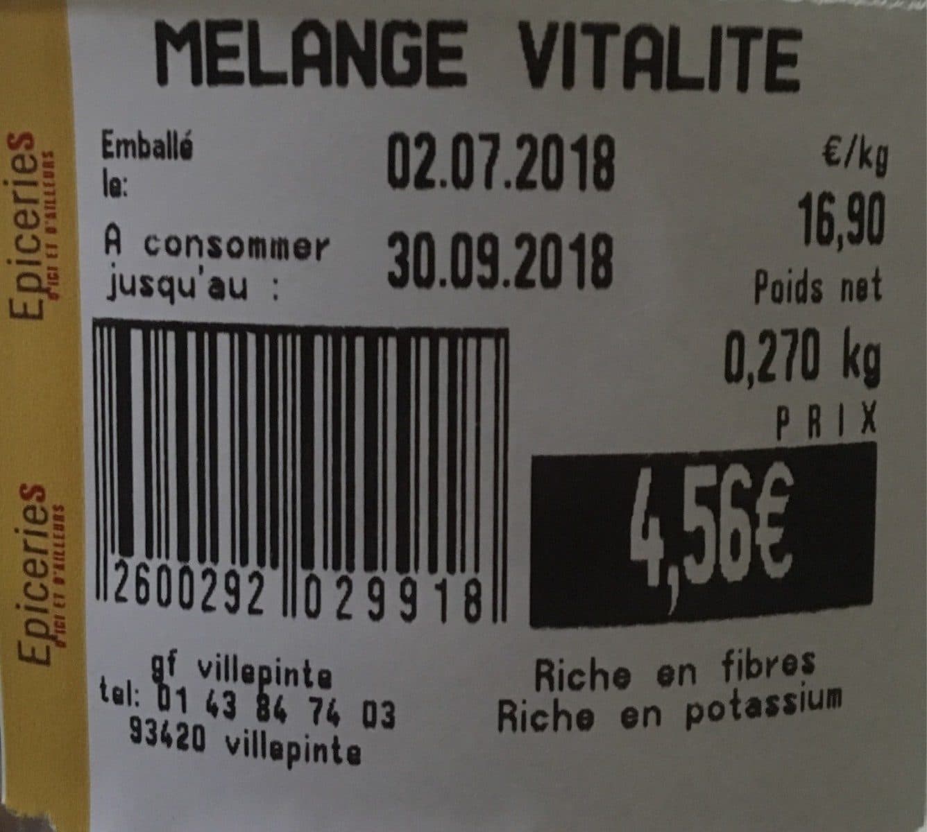 Open Food Facts Melange vitalité packshot