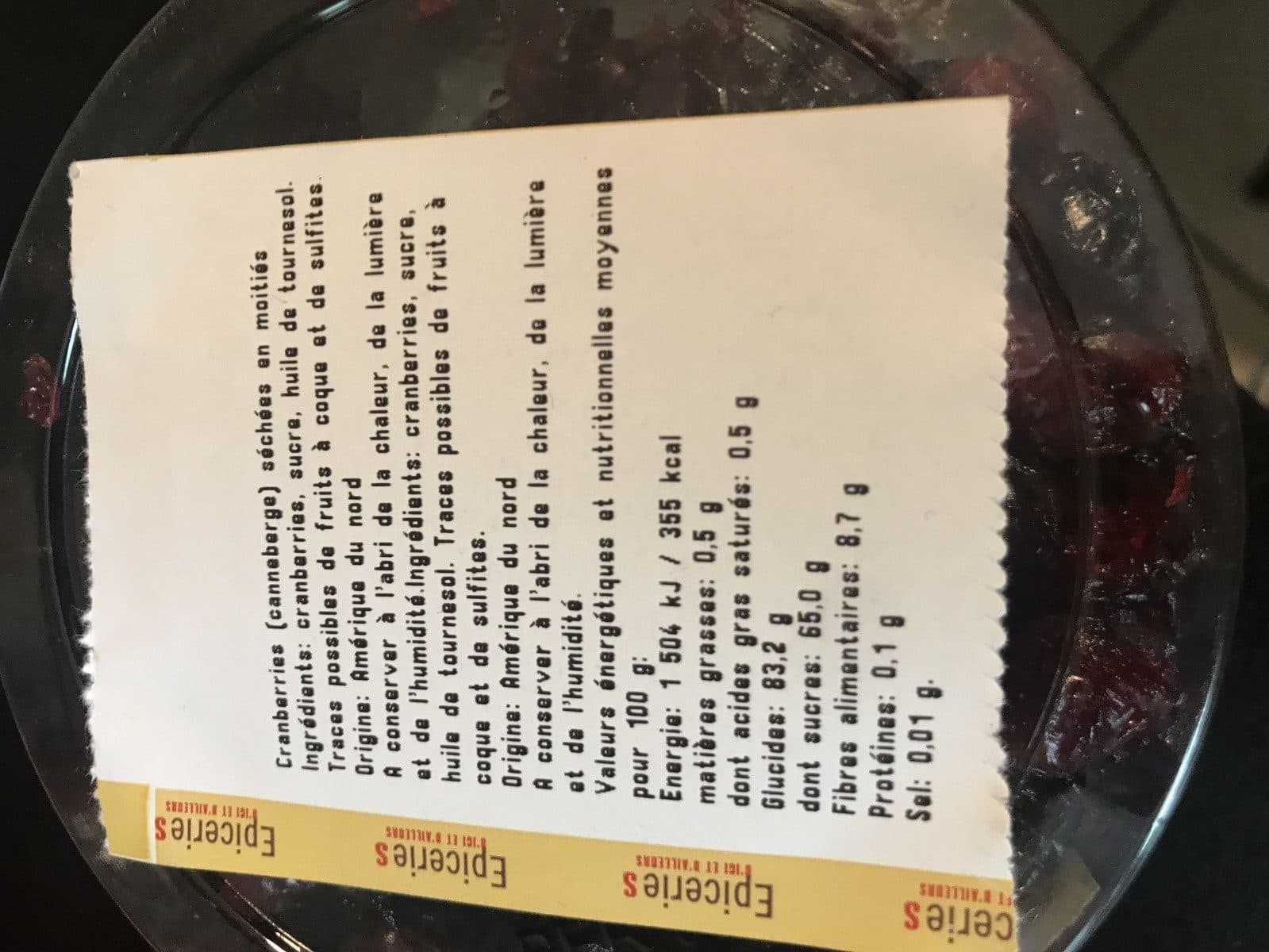 Open Food Facts Cranberries packshot