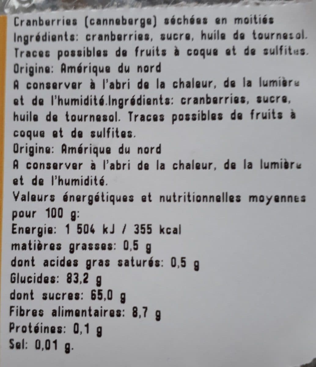 La pateliere Cranberries séchées packshot