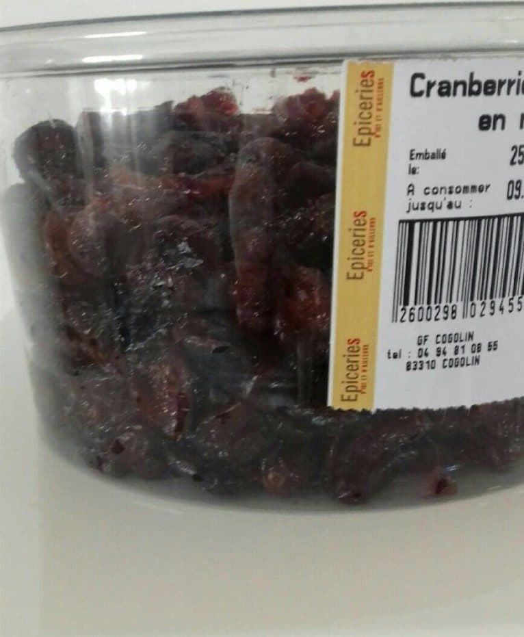 Open Food Facts Cranberries séchées en moitiés packshot