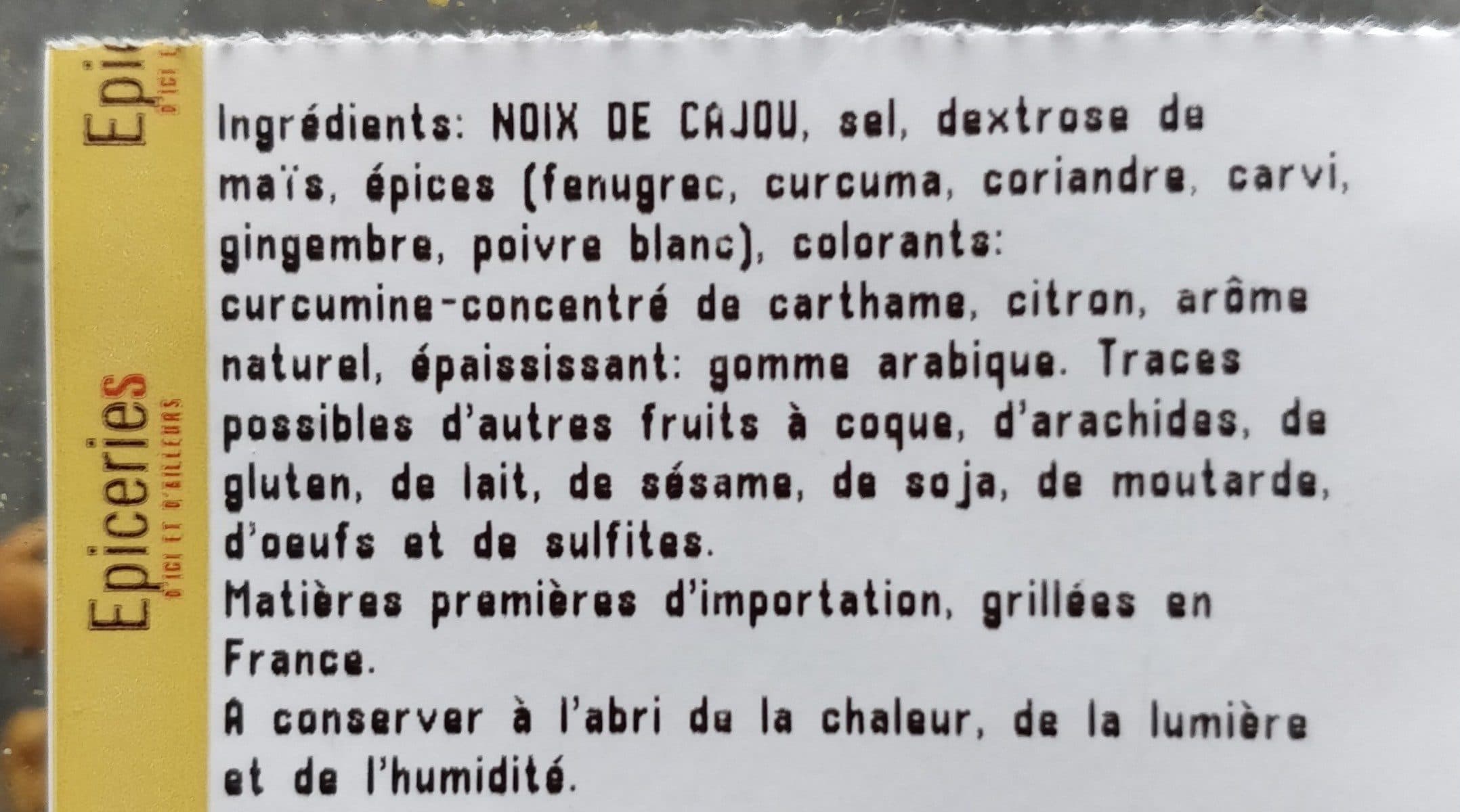 Open Food Facts Noix de cajou grillées Curry packshot