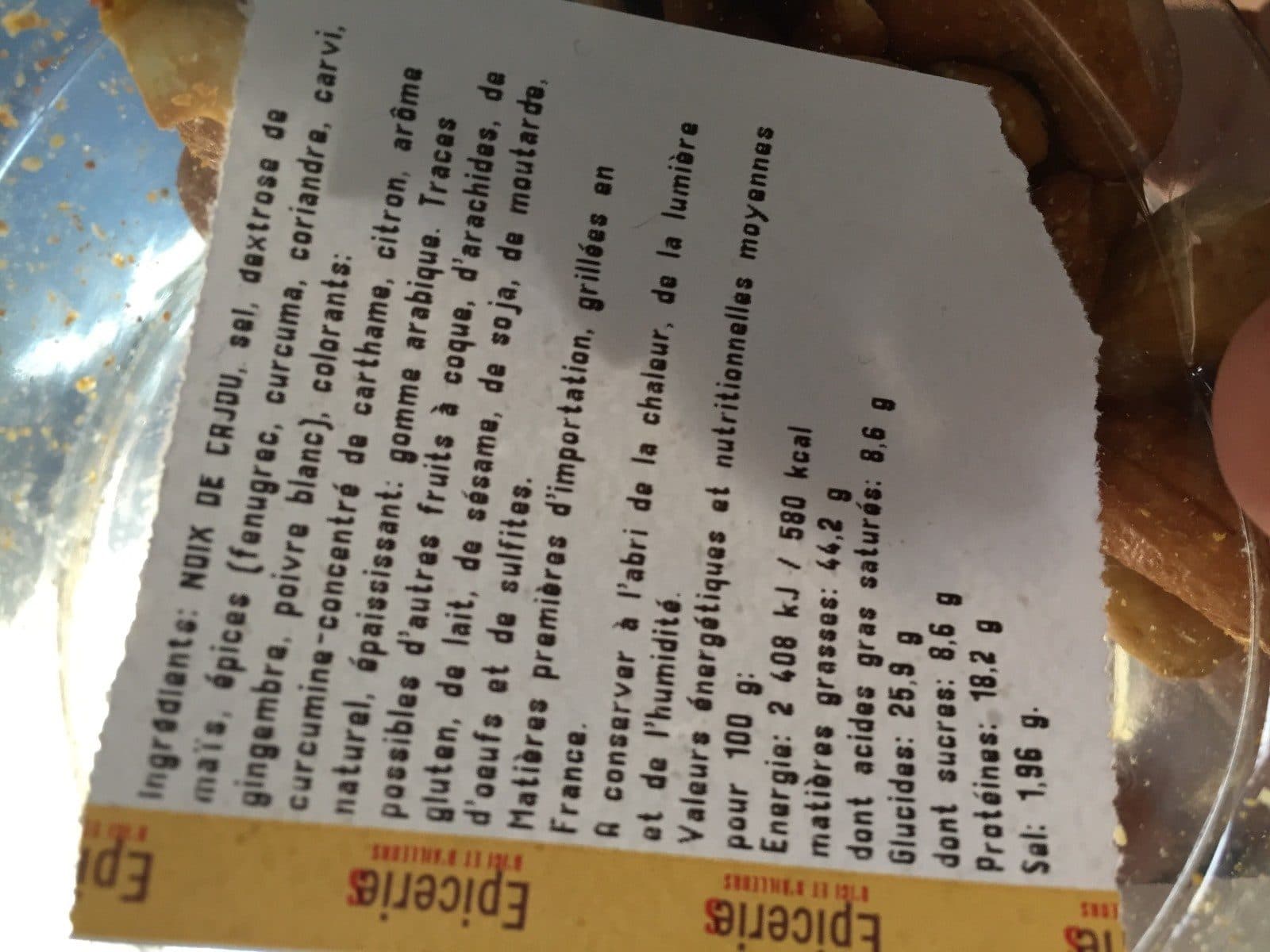 Open Food Facts Noix de Cajou packshot