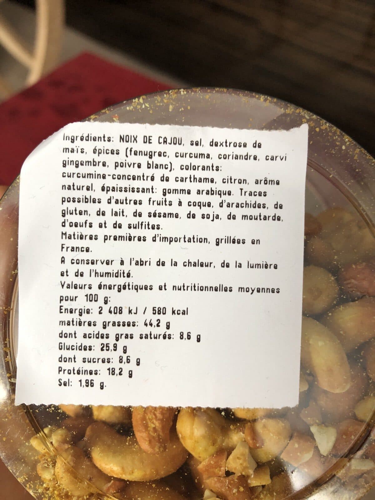 Open Food Facts Noix de cajou au curry packshot