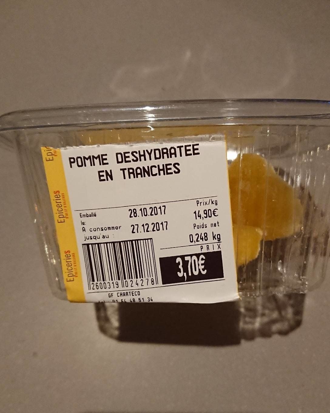 Épicerie D'ici Et D'ailleurs Pomme déshydratée en tranche packshot