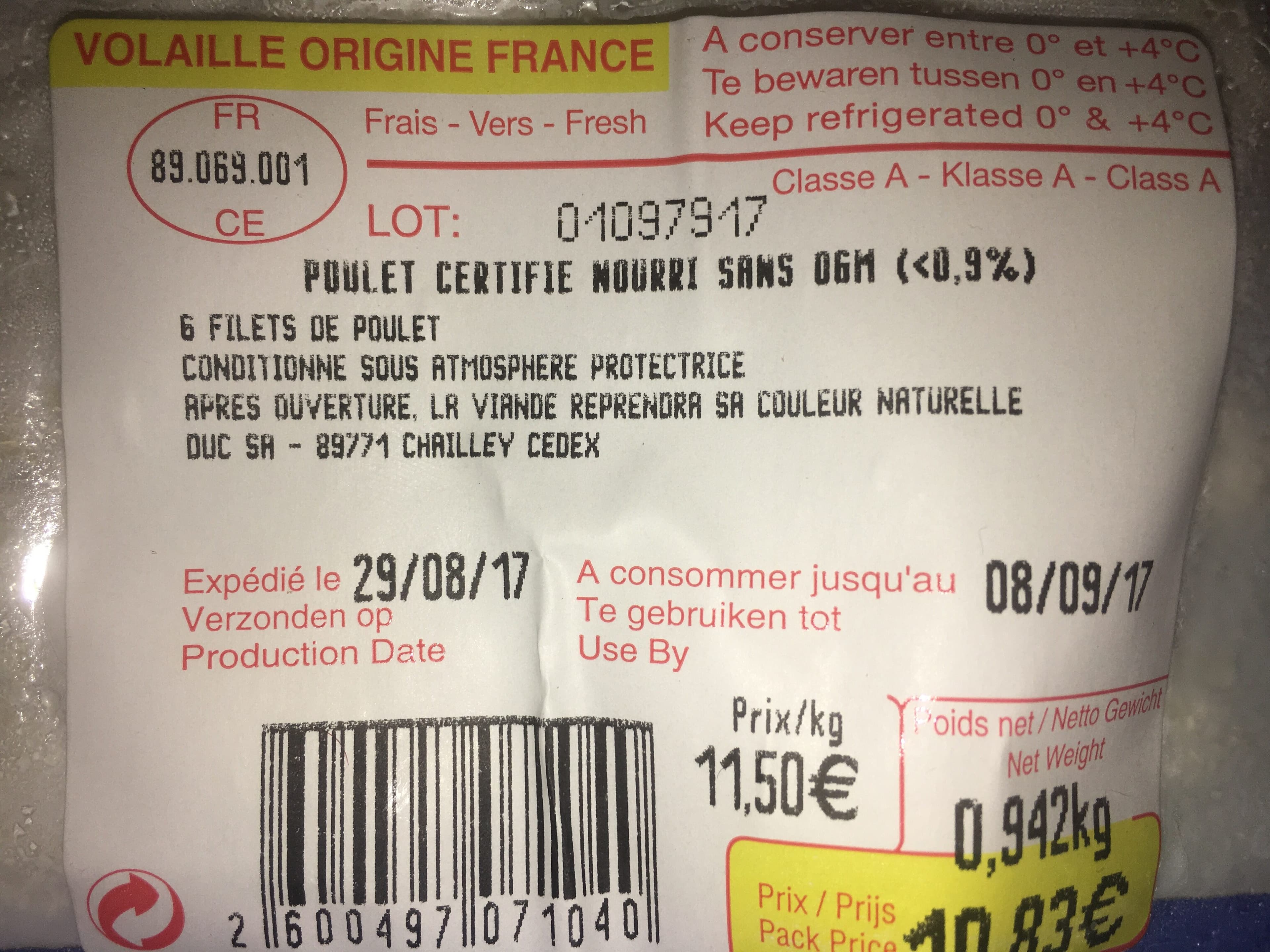 Volaille française 6 filets Poulet packshot