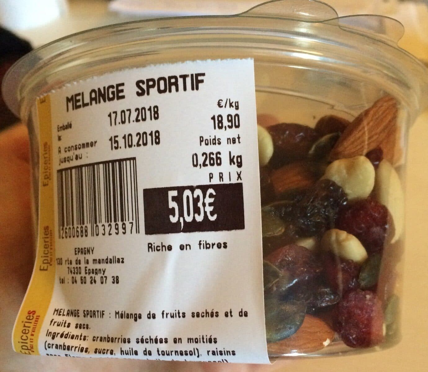 Open Food Facts Melange sportif packshot