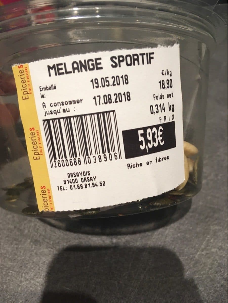 Open Food Facts Mélange sportif packshot
