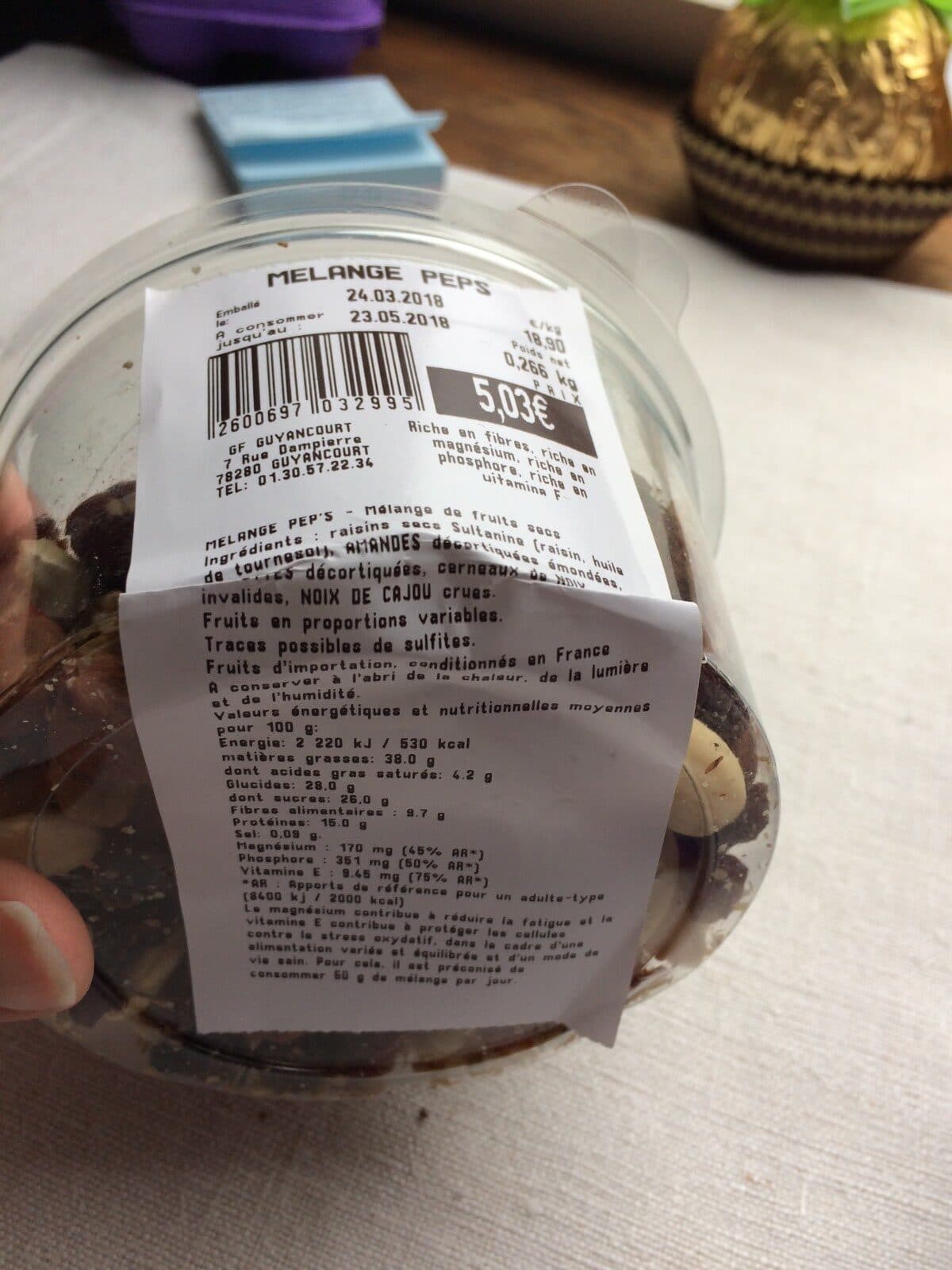 Open Food Facts Mélange peps packshot