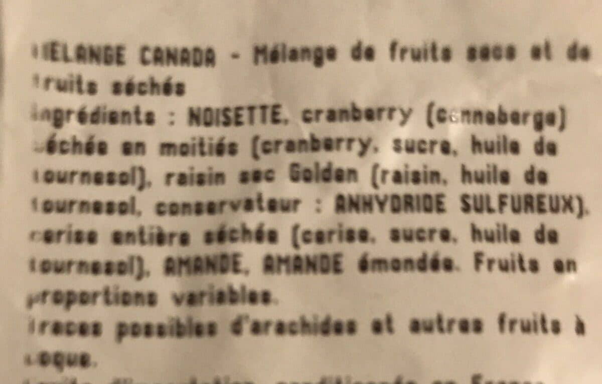 Open Food Facts Mélange Canada packshot