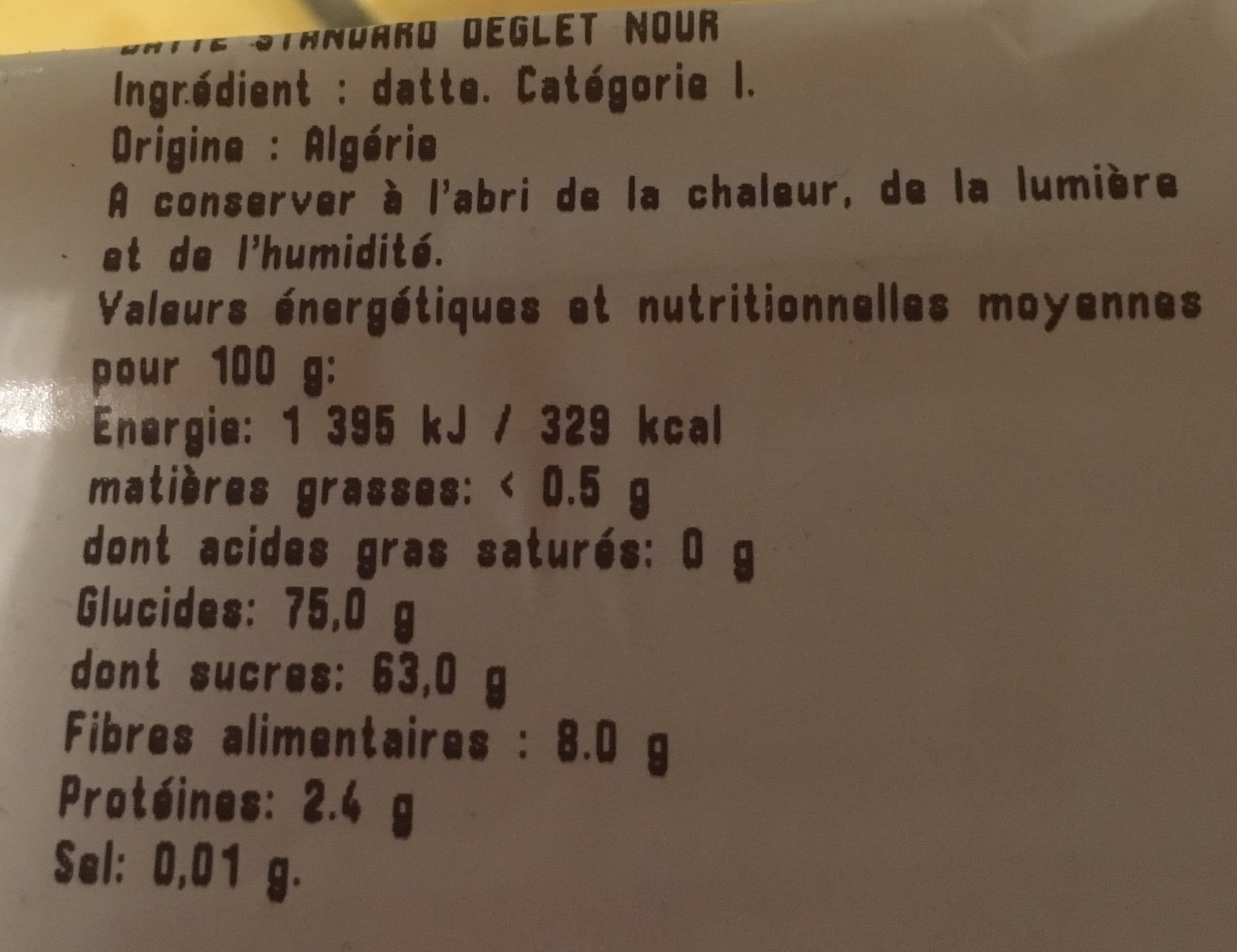 Deglet Nour Algerie Dattes packshot